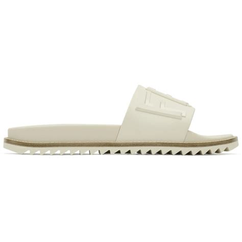 fendi white rubber slides